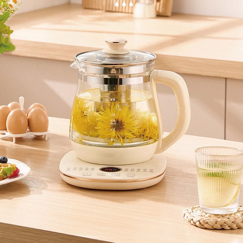 Herbal Tea For Wellness - Tetera eléctrica multifuncional de vidrio para